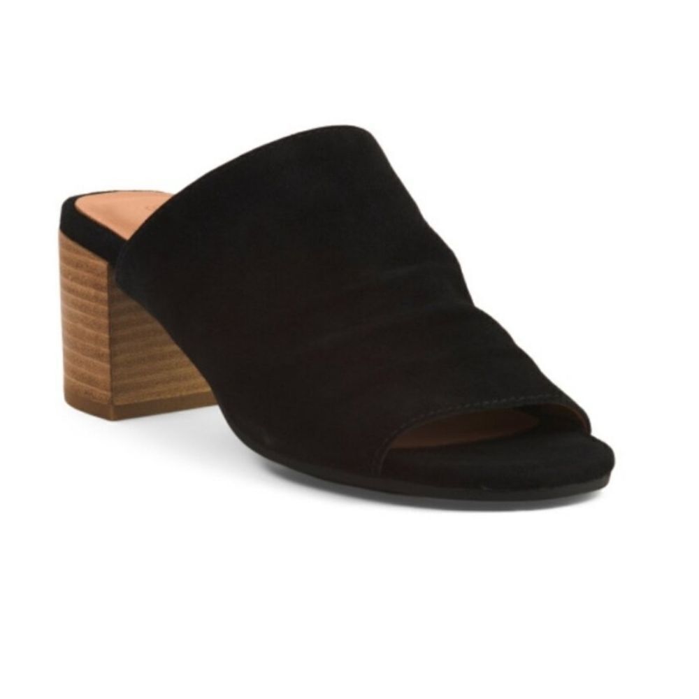 Gentle Souls Chas Women's Black Suede Slide Sandals Size 7